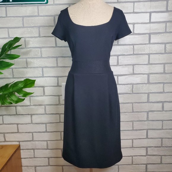 Banana Republic Black Wool Sheath Mini Dress Size 4 - Picture 2 of 10